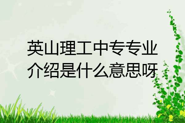 英山理工中专专业介绍是什么意思呀