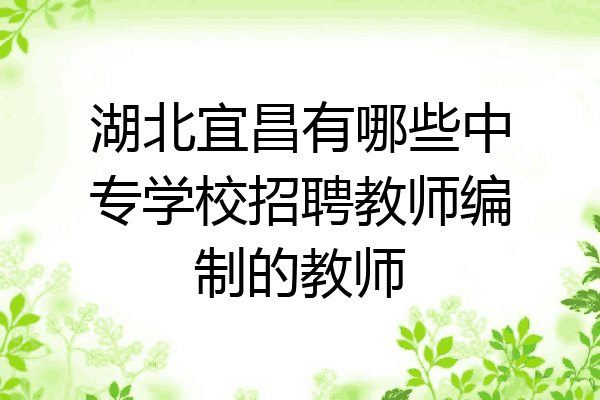 湖北宜昌有哪些中专学校招聘教师编制的教师
