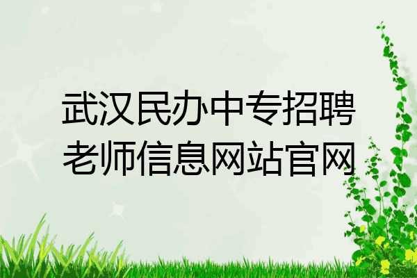 武汉民办中专招聘老师信息网站官网