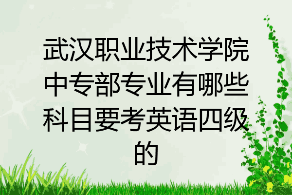 武汉职业技术学院中专部专业有哪些科目要考英语四级的