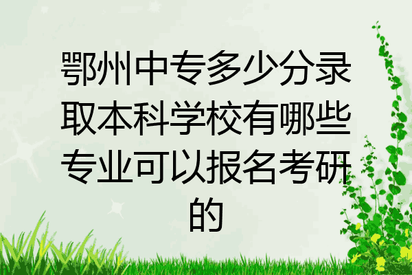 鄂州中专多少分录取本科学校有哪些专业可以报名考研的