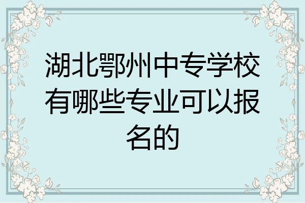 湖北鄂州中专学校有哪些专业可以报名的