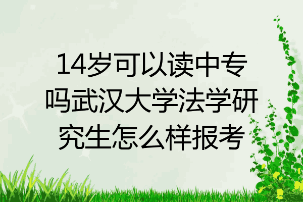 14岁可以读中专吗武汉大学法学研究生怎么样报考