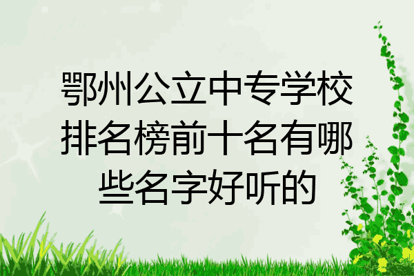 鄂州公立中专学校排名榜前十名有哪些名字好听的