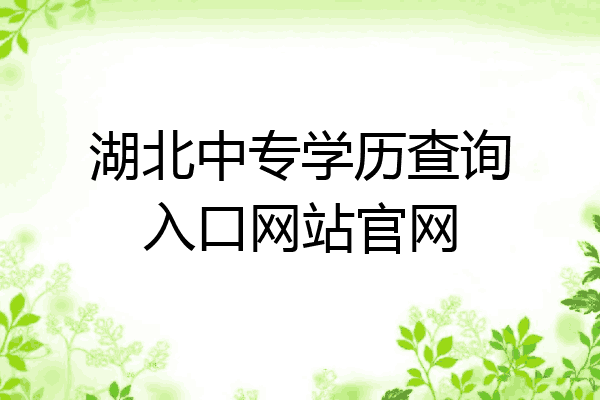 湖北中专学历查询入口网站官网