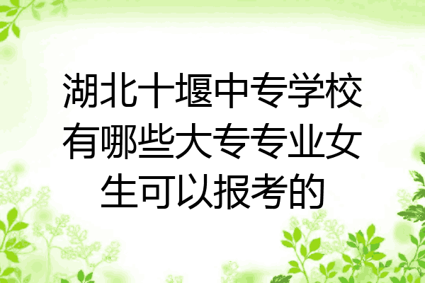 湖北十堰中专学校有哪些大专专业女生可以报考的