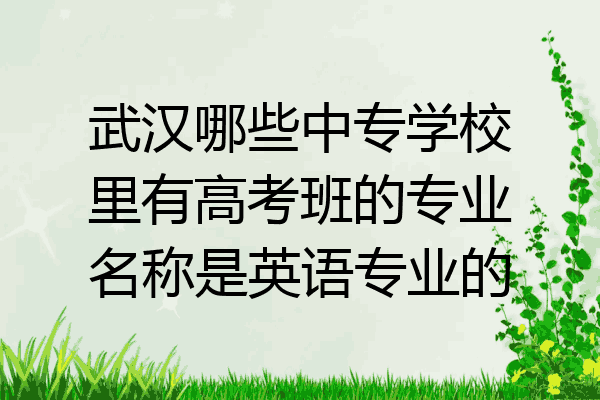 武汉哪些中专学校里有高考班的专业名称是英语专业的