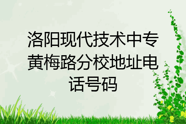 洛阳现代技术中专黄梅路分校地址电话号码