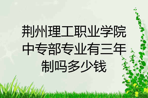 荆州理工职业学院中专部专业有三年制吗多少钱