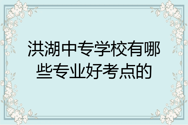 洪湖中专学校有哪些专业好考点的