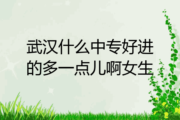 武汉什么中专好进的多一点儿啊女生