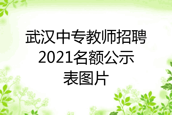 武汉中专教师招聘2021名额公示表图片