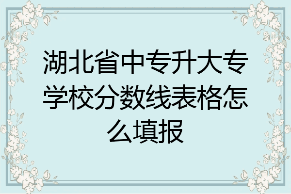 湖北省中专升大专学校分数线表格怎么填报