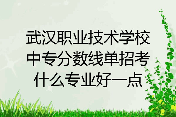 武汉职业技术学校中专分数线单招考什么专业好一点