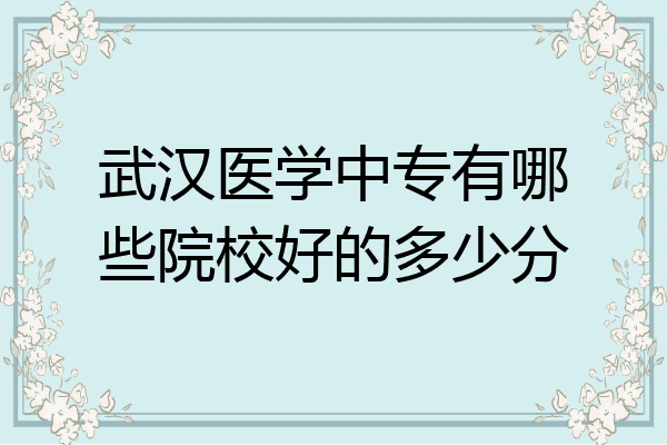 武汉医学中专有哪些院校好的多少分