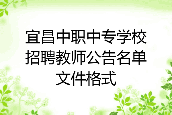 宜昌中职中专学校招聘教师公告名单文件格式
