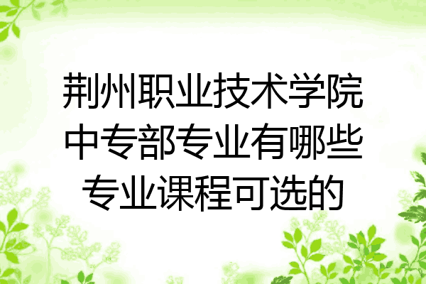 荆州职业技术学院中专部专业有哪些专业课程可选的