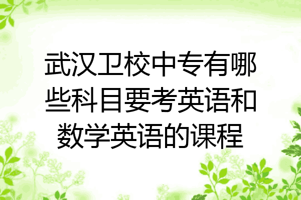 武汉卫校中专有哪些科目要考英语和数学英语的课程