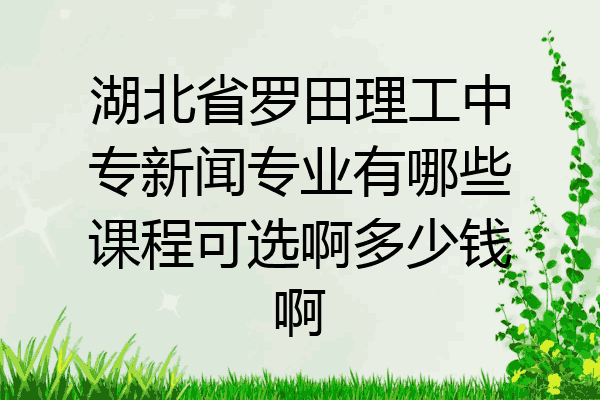 湖北省罗田理工中专新闻专业有哪些课程可选啊多少钱啊