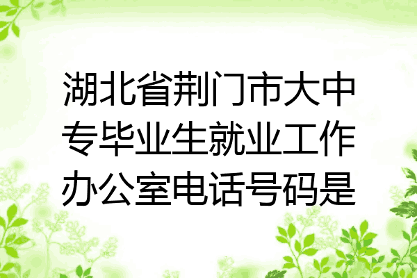 湖北省荆门市大中专毕业生就业工作办公室电话号码是