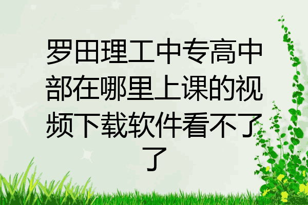 罗田理工中专高中部在哪里上课的视频下载软件看不了了