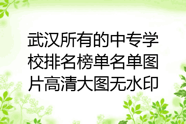 武汉所有的中专学校排名榜单名单图片高清大图无水印