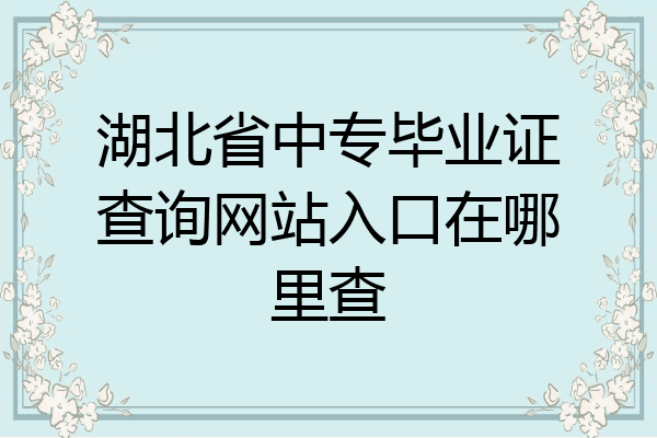 湖北省中专毕业证查询网站入口在哪里查