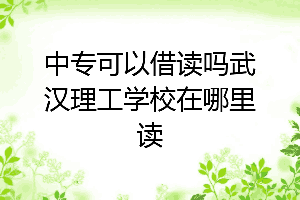 中专可以借读吗武汉理工学校在哪里读