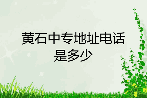 黄石中专地址电话是多少