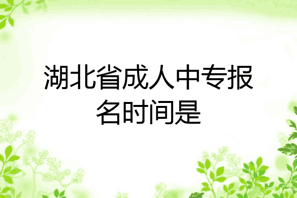 湖北省成人中专报名时间是
