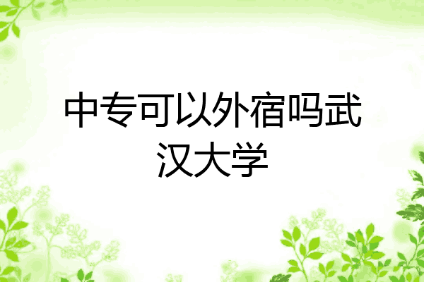 中专可以外宿吗武汉大学