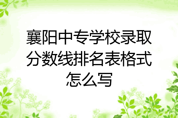 襄阳中专学校录取分数线排名表格式怎么写