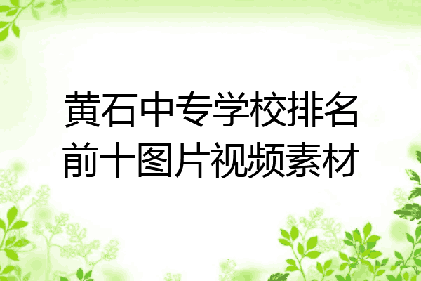 黄石中专学校排名前十图片视频素材