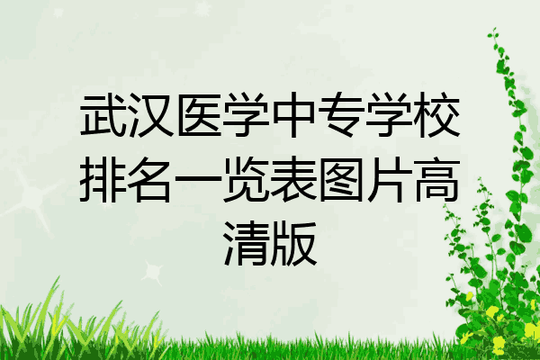 武汉医学中专学校排名一览表图片高清版