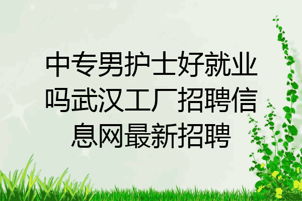 中专男护士好就业吗武汉工厂招聘信息网最新招聘