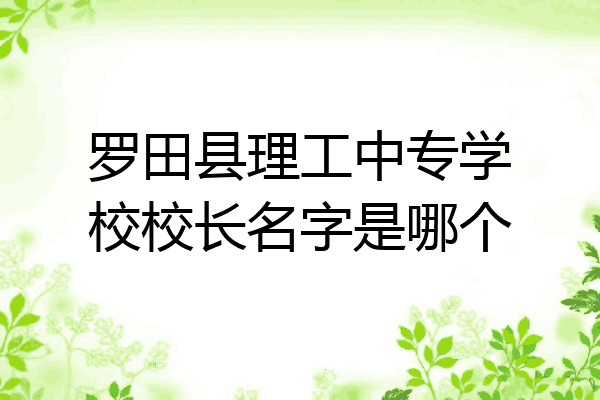 罗田县理工中专学校校长名字是哪个