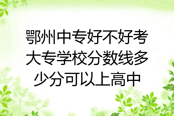 鄂州中专好不好考大专学校分数线多少分可以上高中