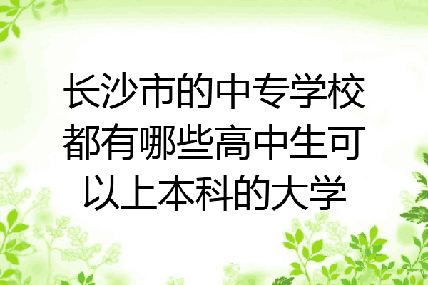 长沙市的中专学校都有哪些高中生可以上本科的大学