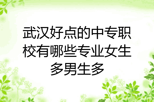 武汉好点的中专职校有哪些专业女生多男生多