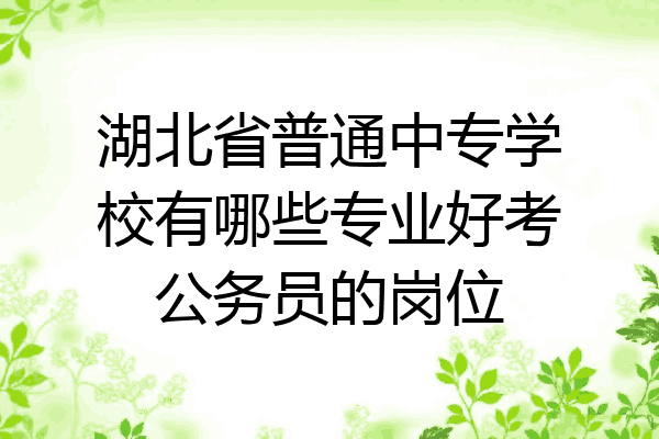 湖北省普通中专学校有哪些专业好考公务员的岗位