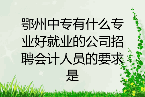 鄂州中专有什么专业好就业的公司招聘会计人员的要求是