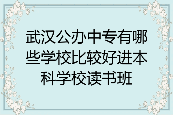 武汉公办中专有哪些学校比较好进本科学校读书班