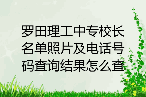 罗田理工中专校长名单照片及电话号码查询结果怎么查