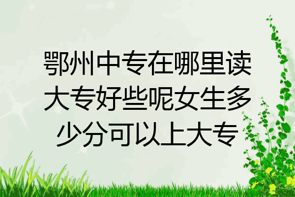 鄂州中专在哪里读大专好些呢女生多少分可以上大专