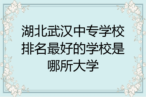 湖北武汉中专学校排名最好的学校是哪所大学