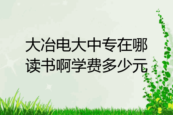 大冶电大中专在哪读书啊学费多少元