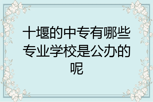 十堰的中专有哪些专业学校是公办的呢