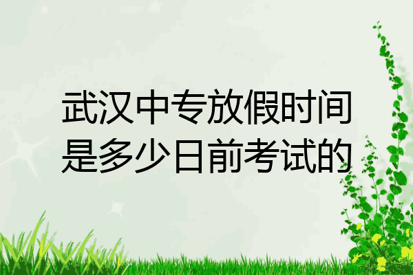 武汉中专放假时间是多少日前考试的