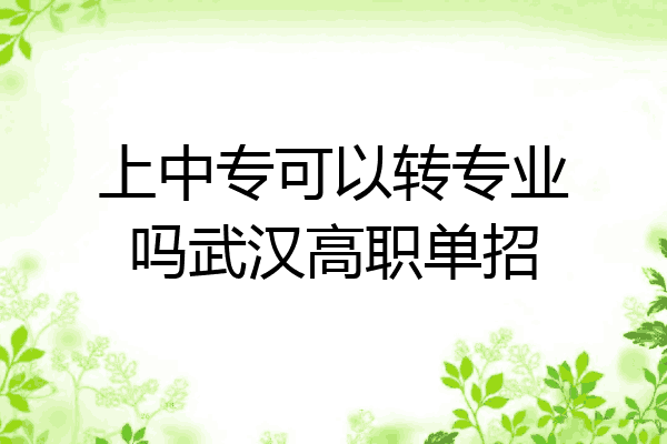 上中专可以转专业吗武汉高职单招