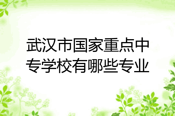 武汉市国家重点中专学校有哪些专业